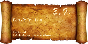 Butár Ida névjegykártya